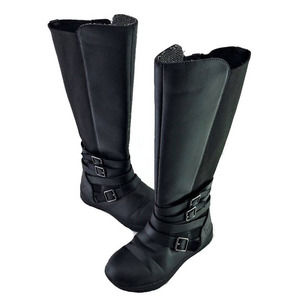 b.o.c. Braelyn Black Vegan Side Zip Elastic Panel Knee High Riding Boots